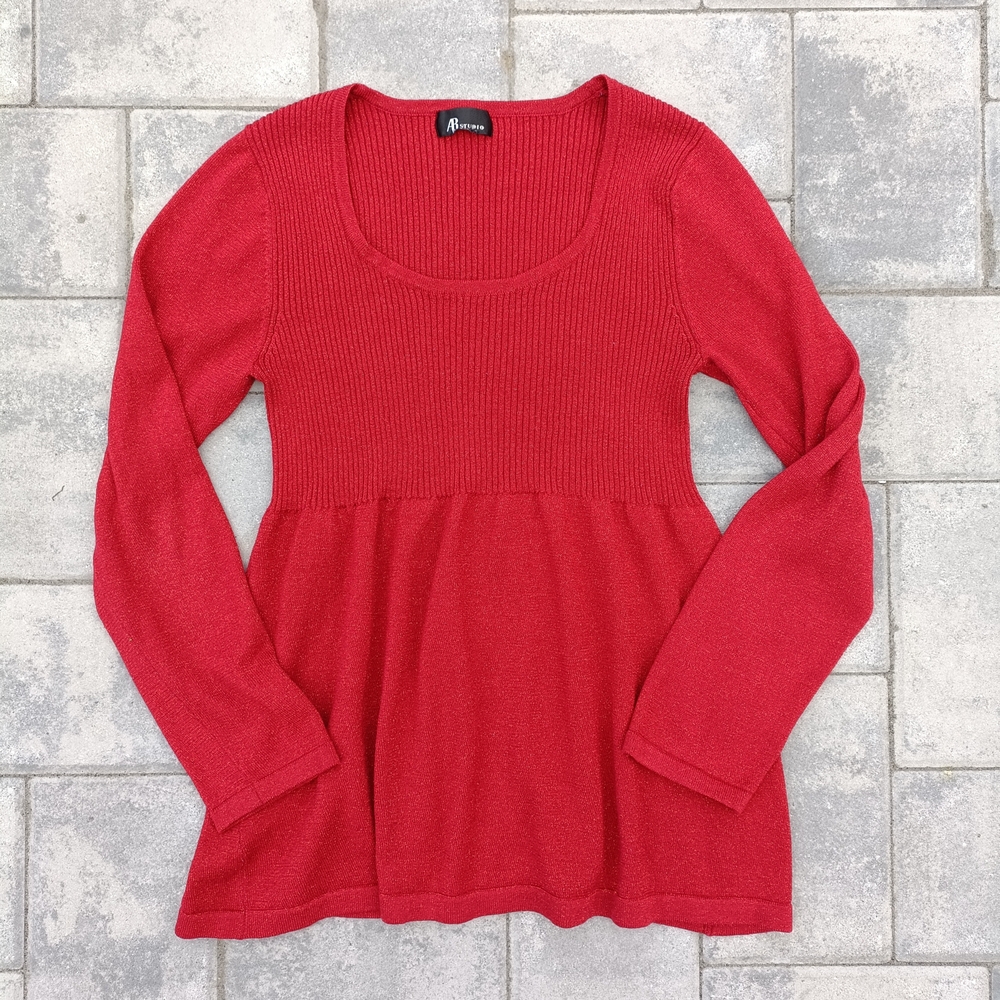 Y2K Baby Doll Scoop Neck Sweater